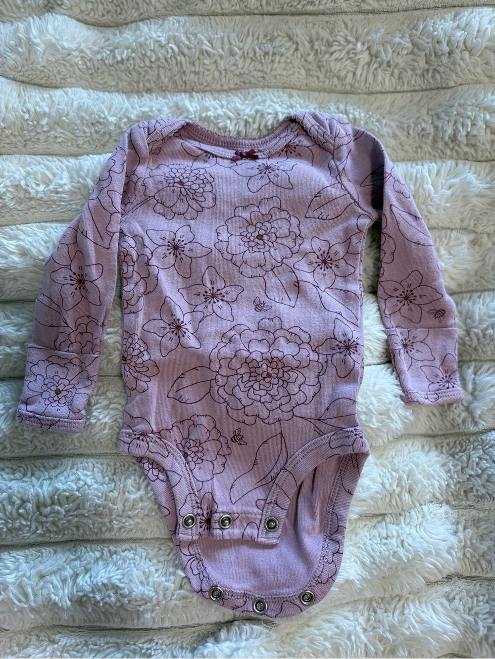7/$30 Carter's Lilac Floral Long-Sleeve Baby Bodysuit